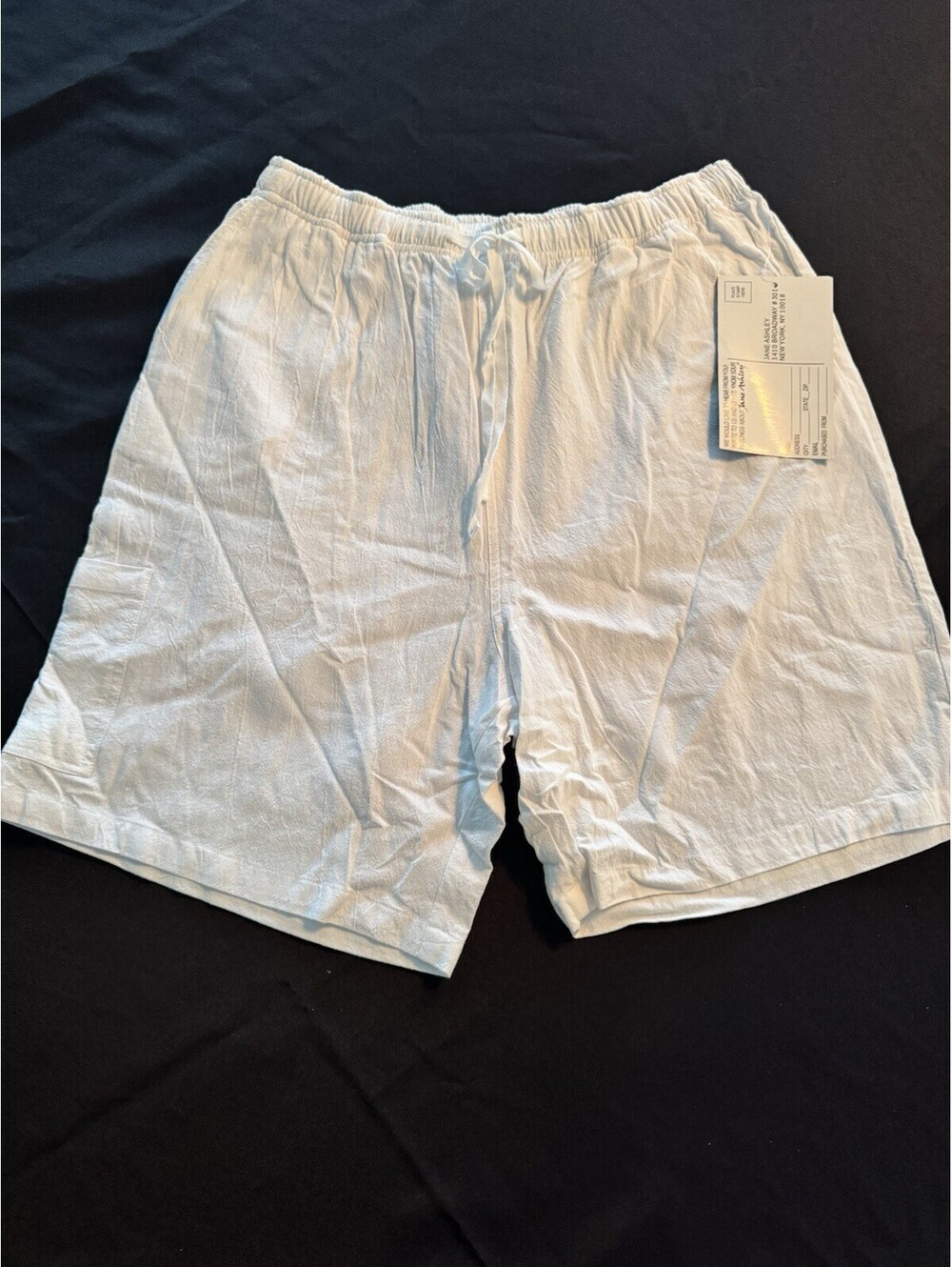 Jane Ashley Women's Size XL WHITE Elastic Waist Cargo Shorts